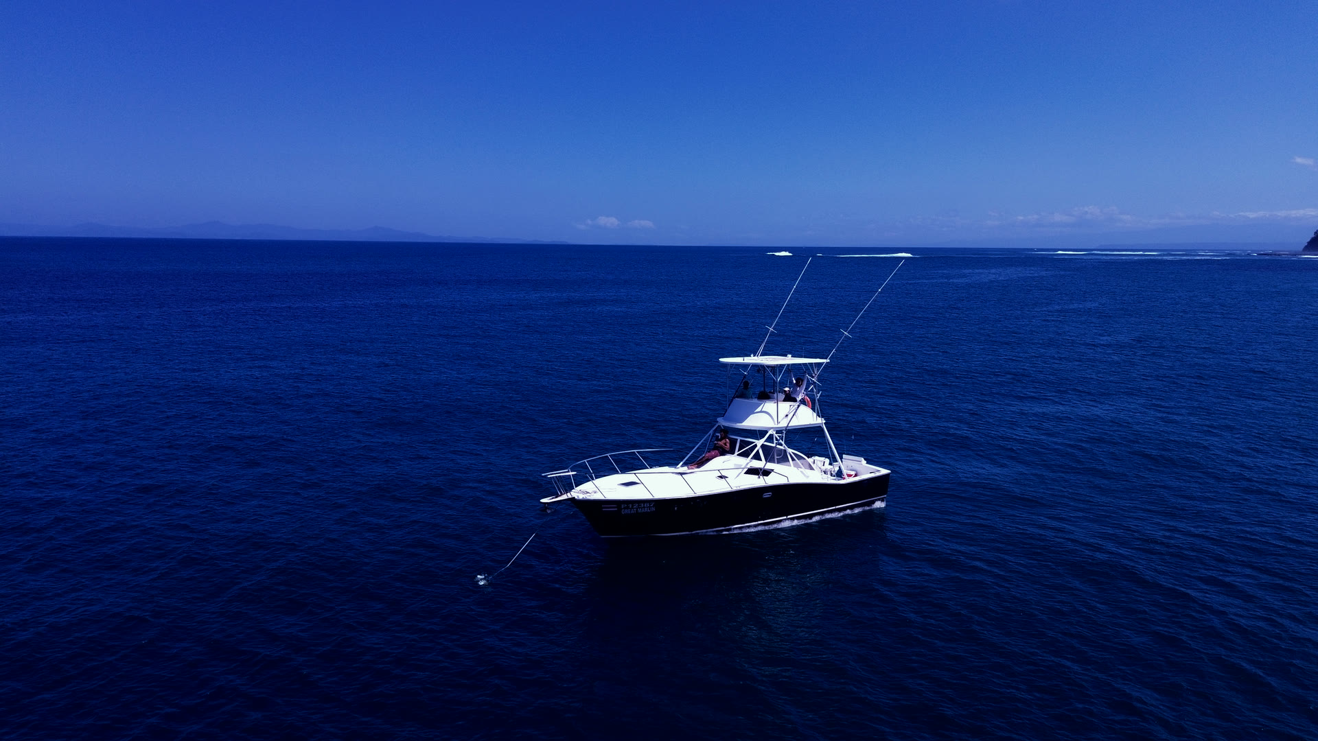 The Great Marlin from the air in deep blue water